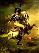 Theodore   Gericault le chasseur de la garde painting